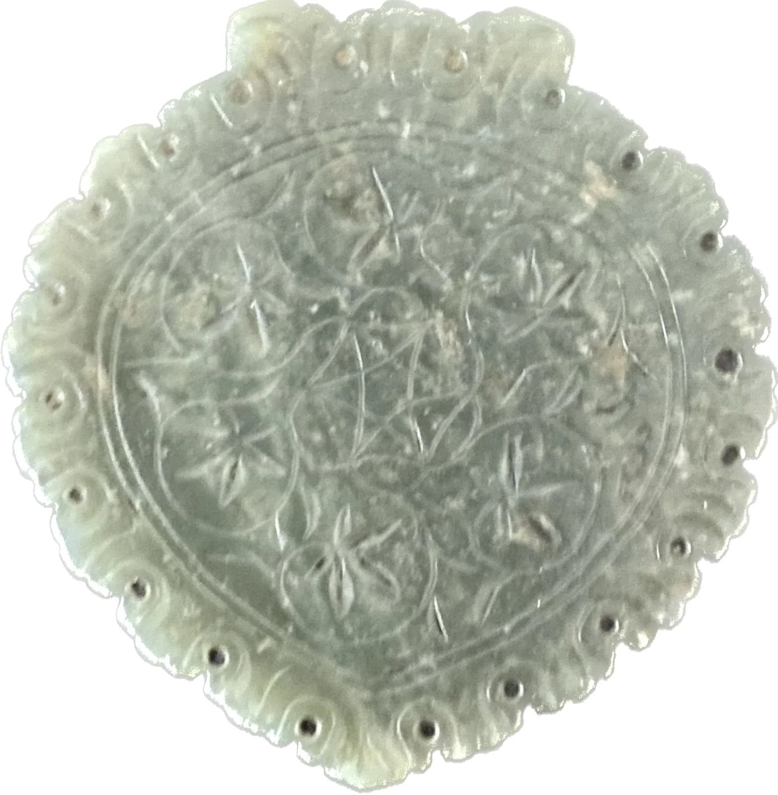A MUGHAL WHITE AND GREEN JADE SPOON