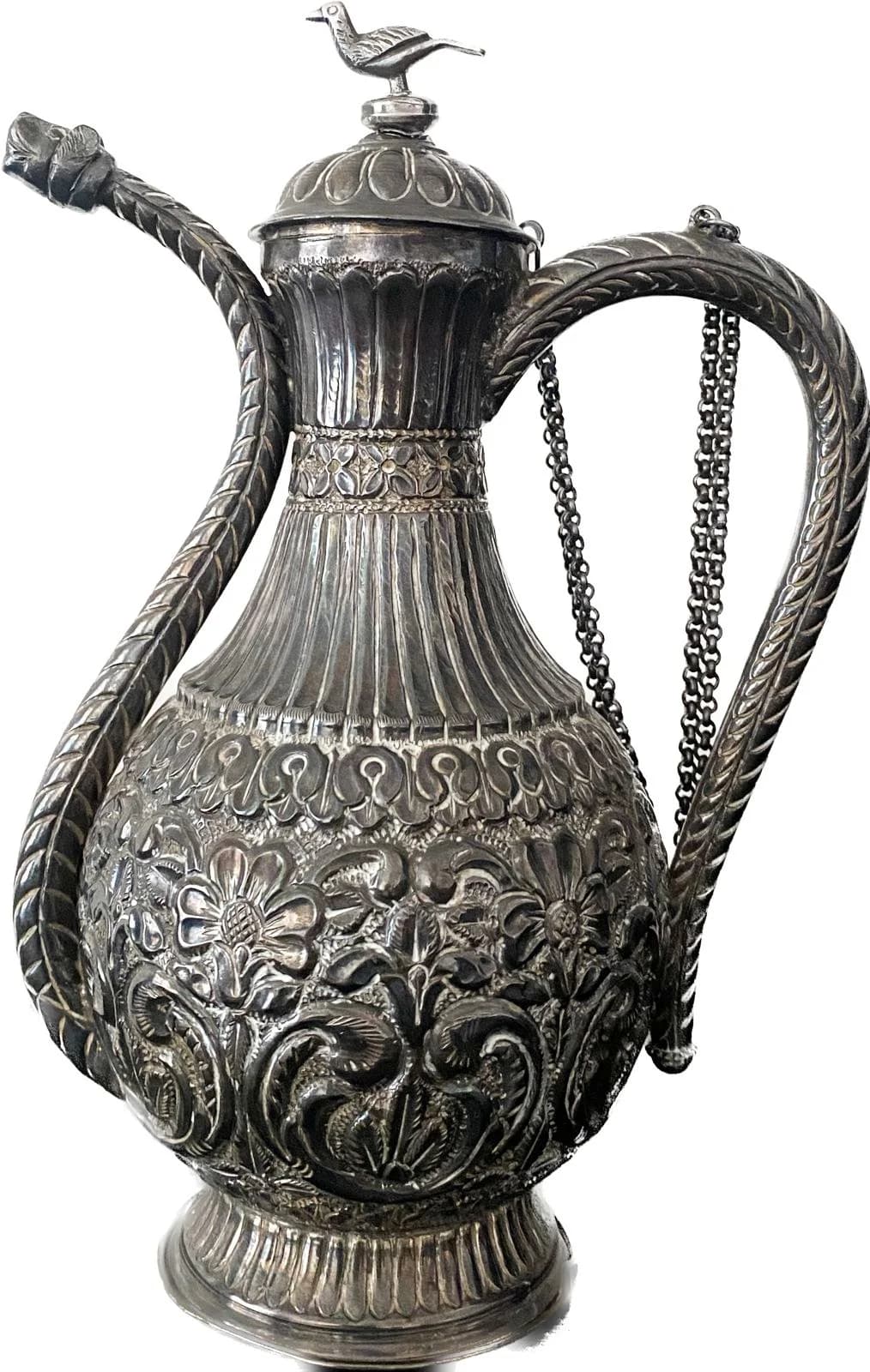 AN OTTOMAN SILVER EWER